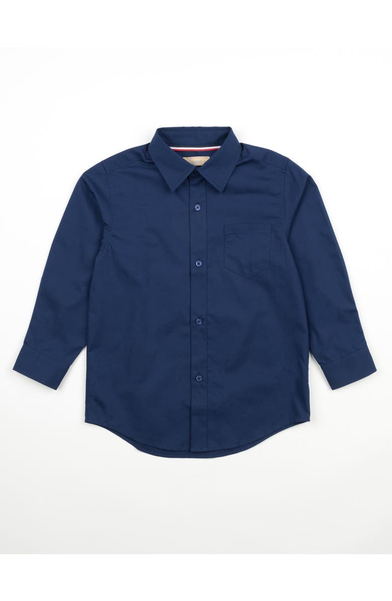 Leveret Boys Long Sleeve Dress Shirt, Main, color, Navy