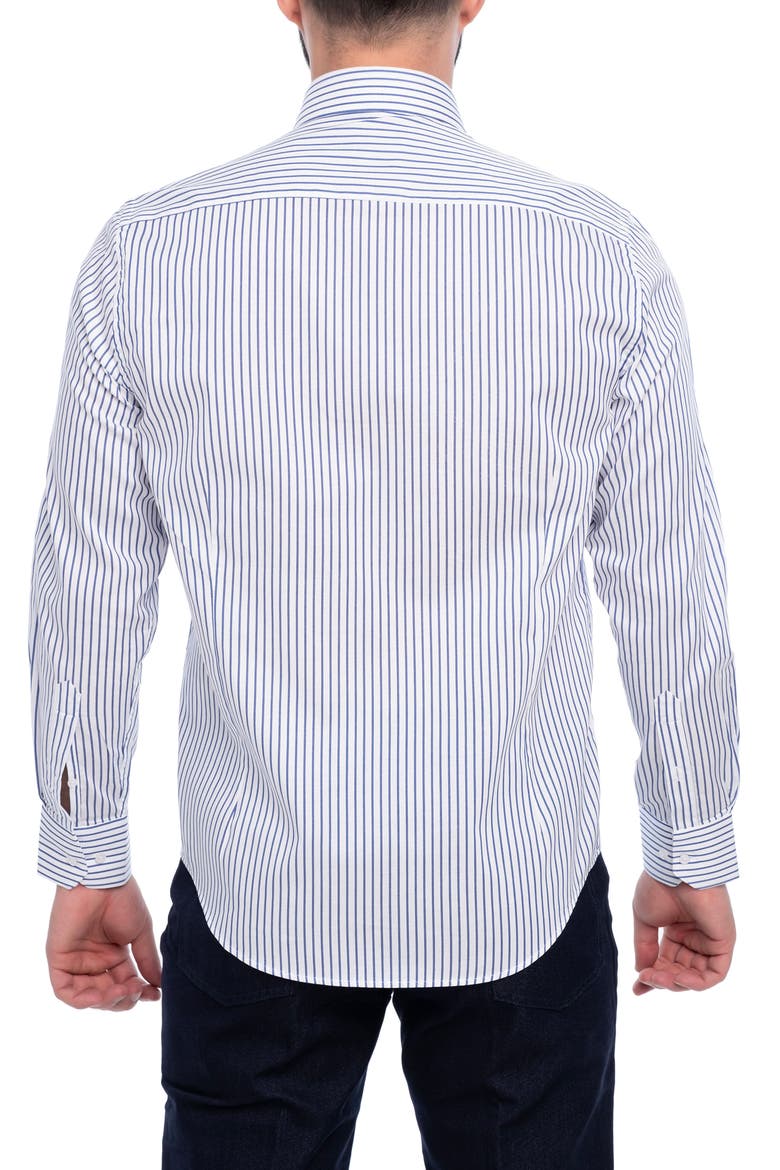 Barkson Slim Fit Cotton Dress Shirt, Alternate, color, NAVY BLUE