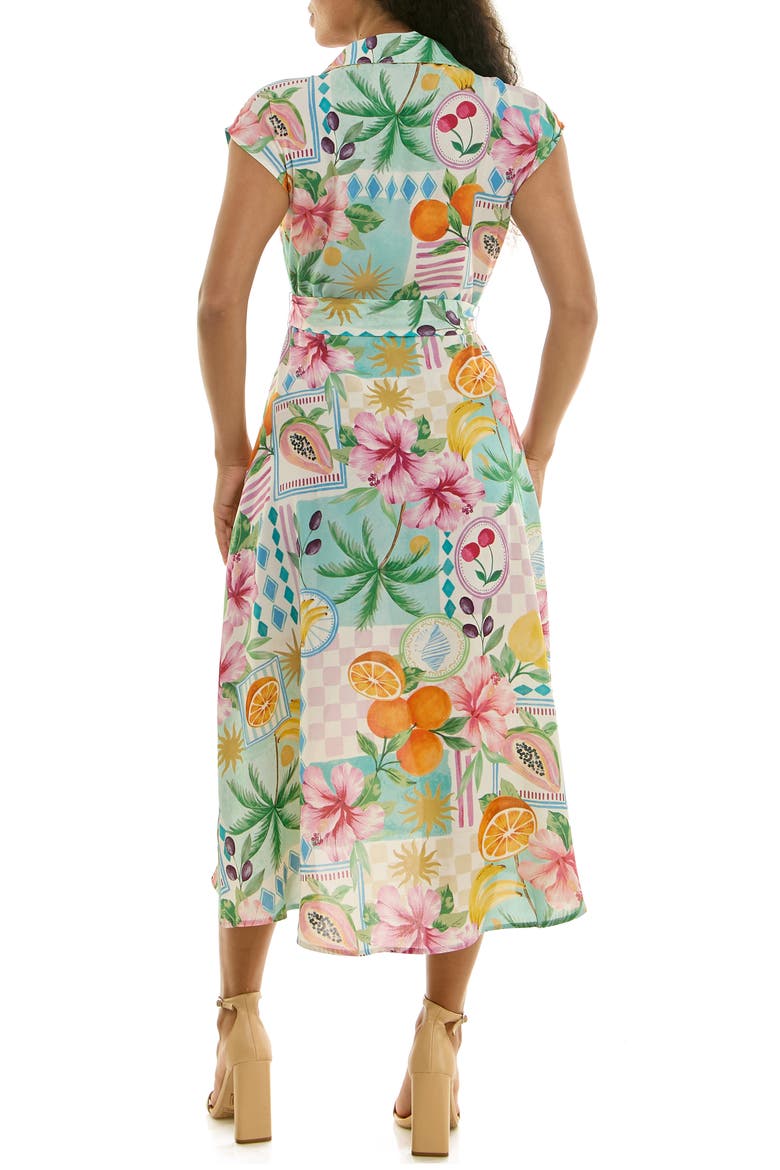 Print Short Sleeve Shirtdress, Alternate, color, MINT MULTI