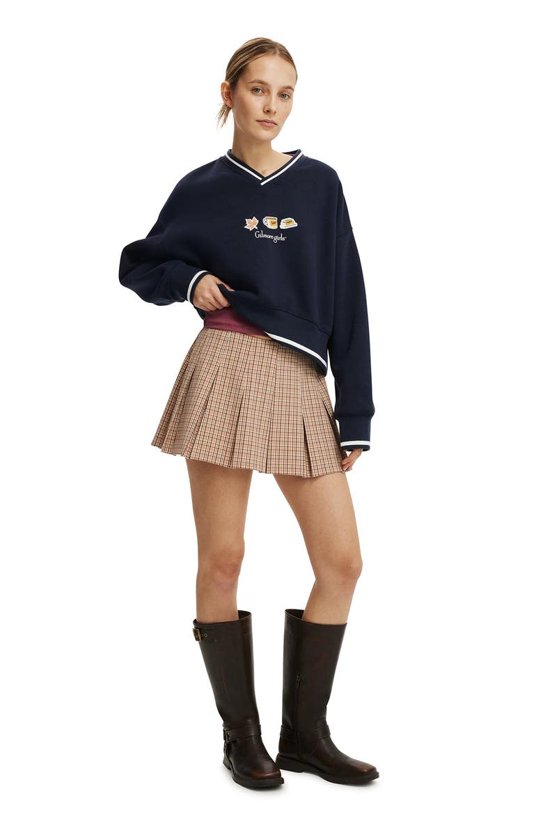 Cotton On Women's Licensed Cropped Sweatshirt, Alternate, color, Gilmore Girls Total Eclipse