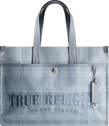 Stripe Denim City Tote