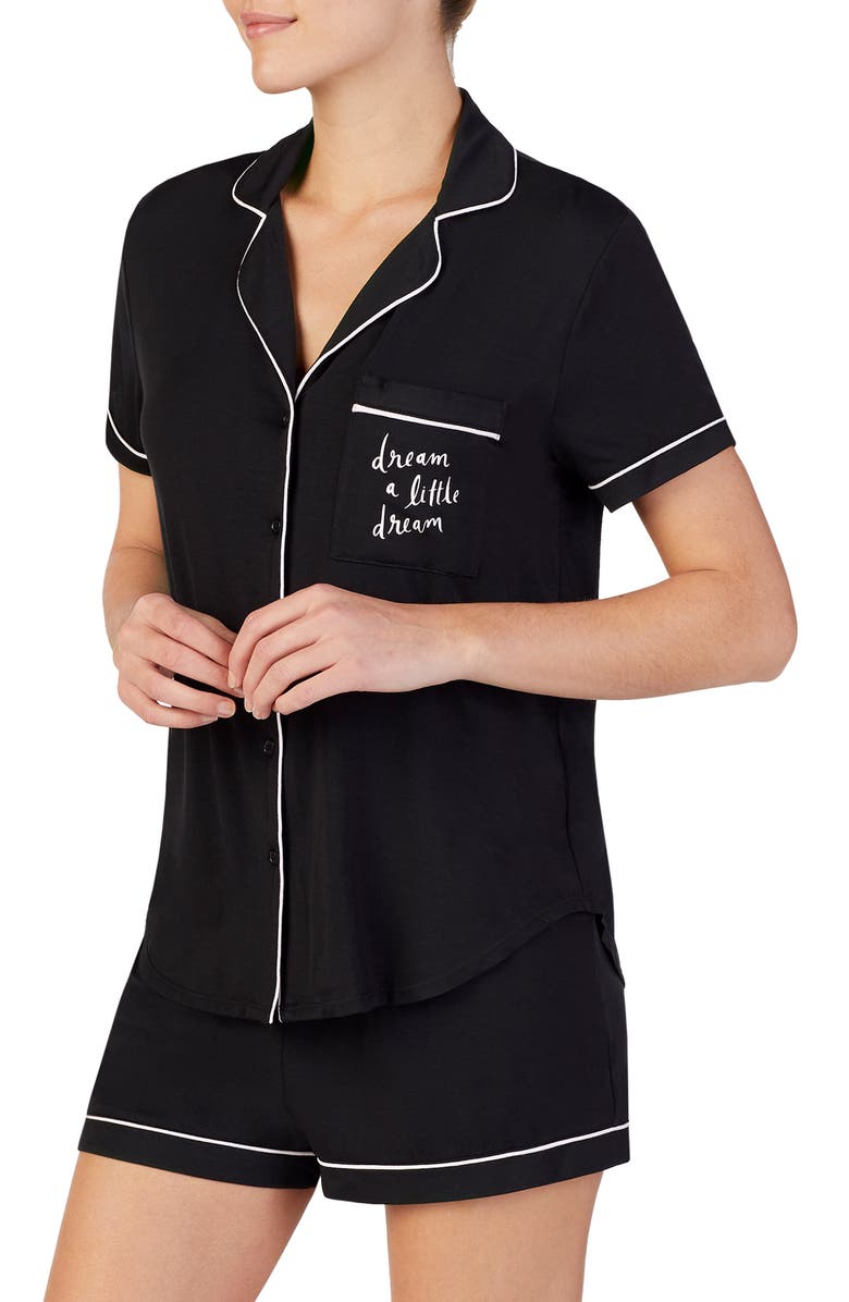 Kate Spade New York short pajamas, Main, color, Black