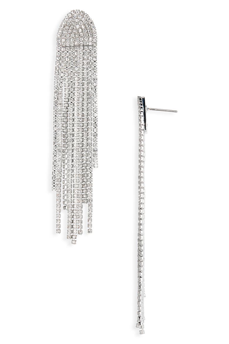 Daniella Fringe Earrings, Main, color, SILVER