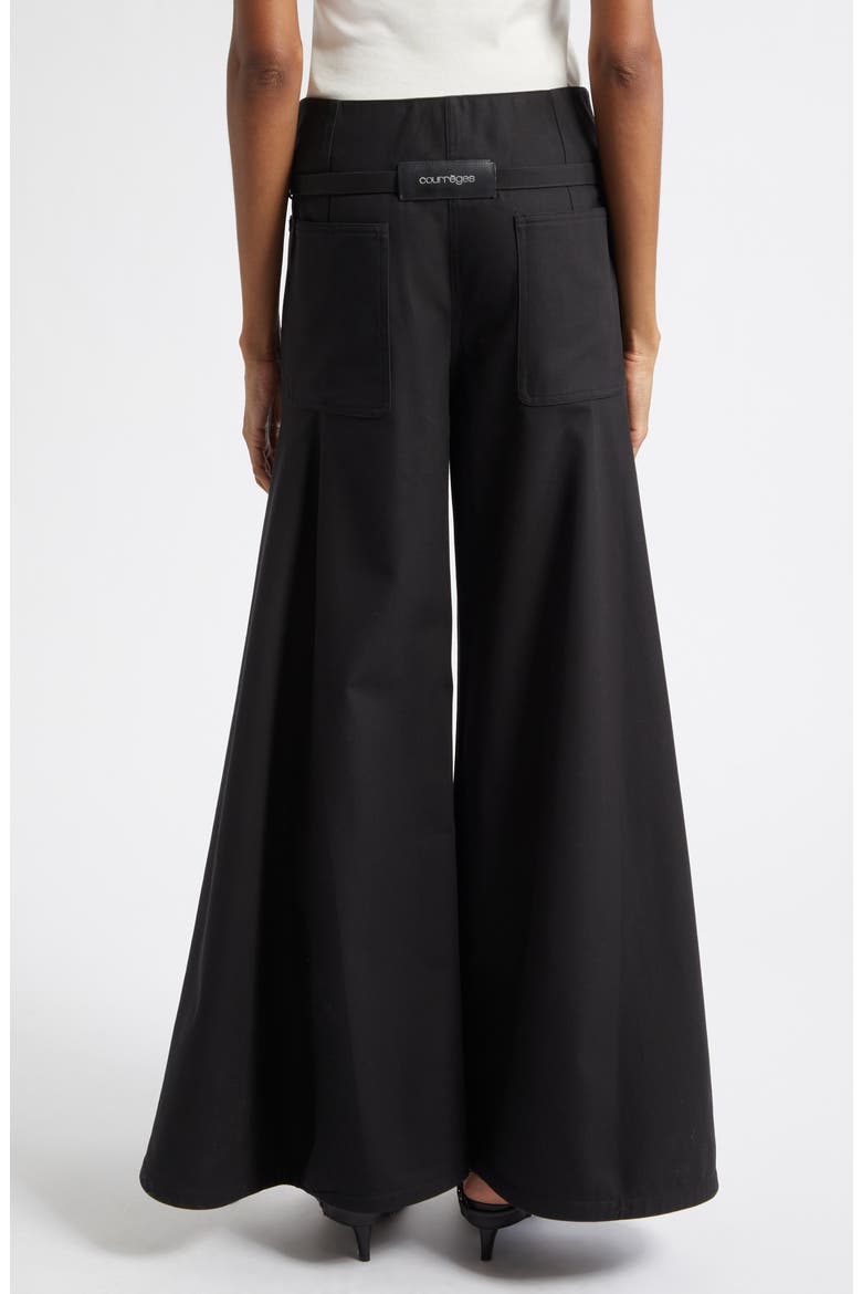 Cotton Canvas Palazzo Pants, Alternate, color, BLACK