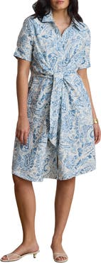 Lauren Ralph Lauren Paisley Print Linen Shirtdress