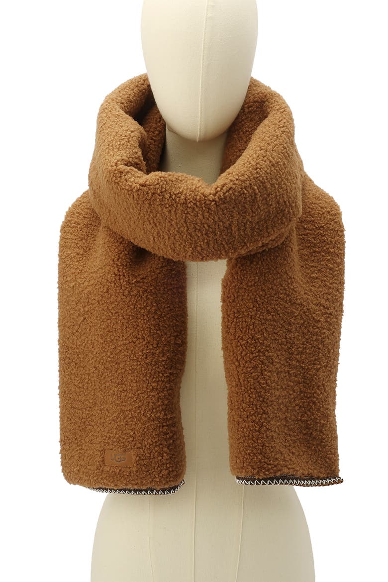 UGGbraid Scarf, Alternate, color, LIGHT CHESTNUT