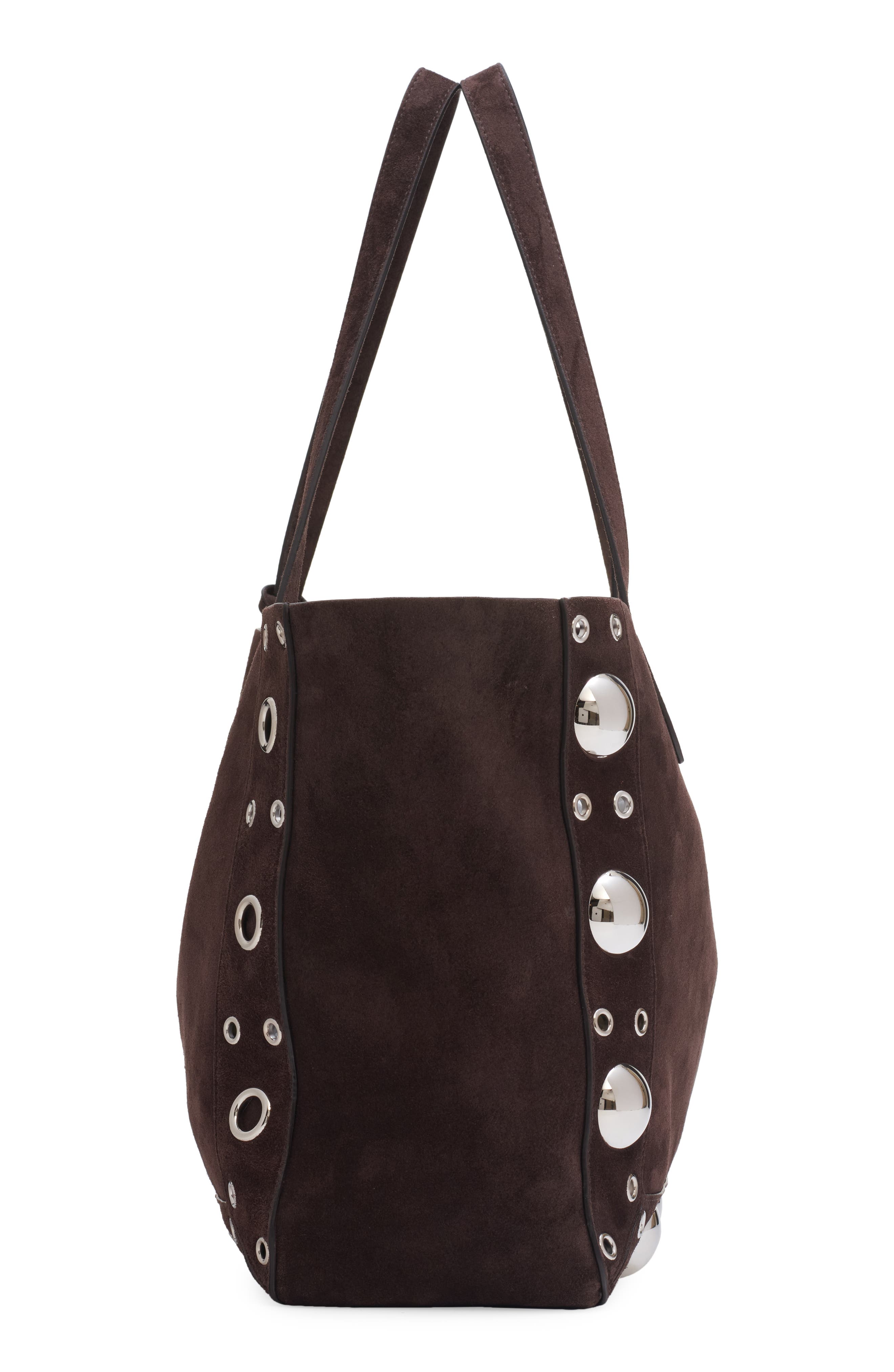 Valentino Garavani Nellcôte Stud Suede Tote, Alternate, color, 0To Testa Di Moro