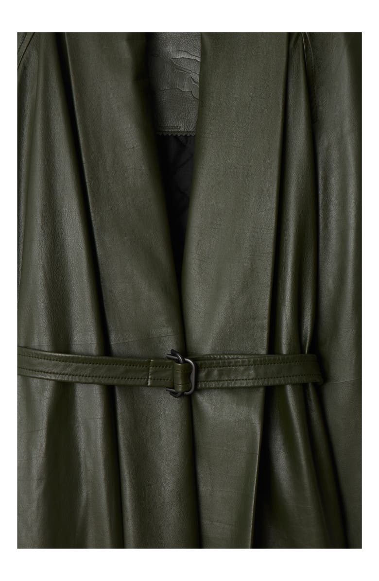 Burberry Leather Wrap Coat, Alternate, color, Shale