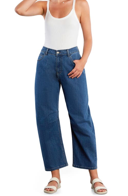 Hint Of Blu Valerie High Waist Ankle Barrel Jeans In Blue