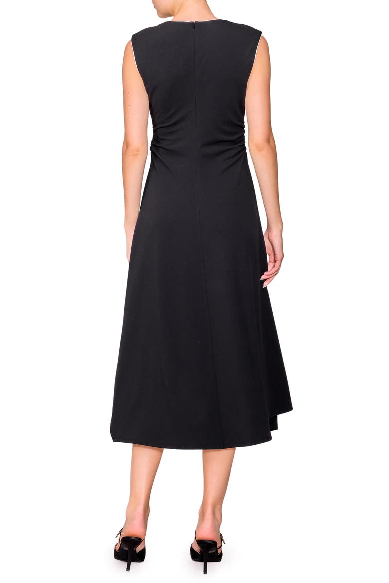 Side Ruched Asymmetric Dress, Alternate, color, BLACK
