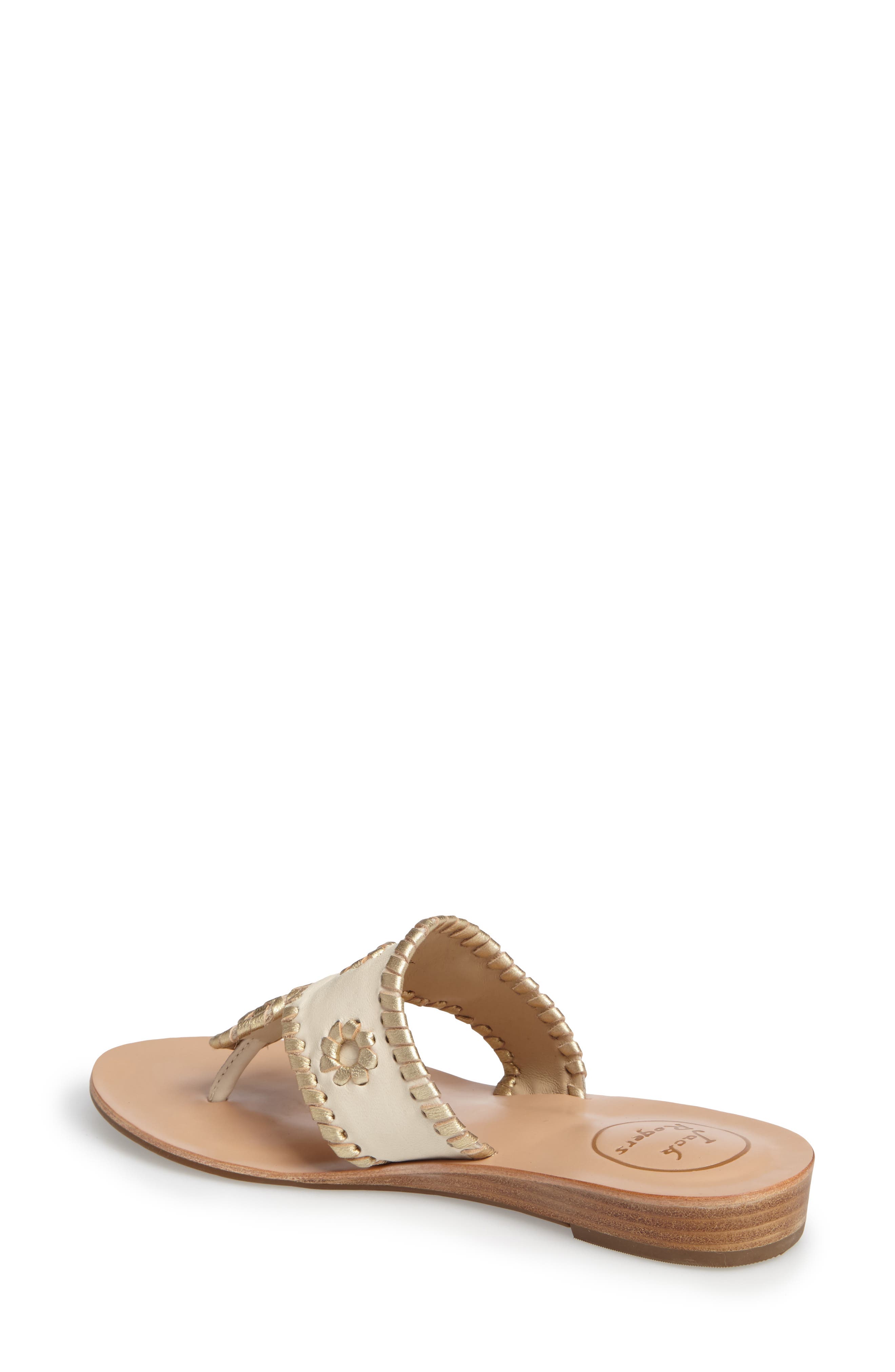 'Capri' Thong Sandal, Alternate, color, BONE/ GOLD LEATHER