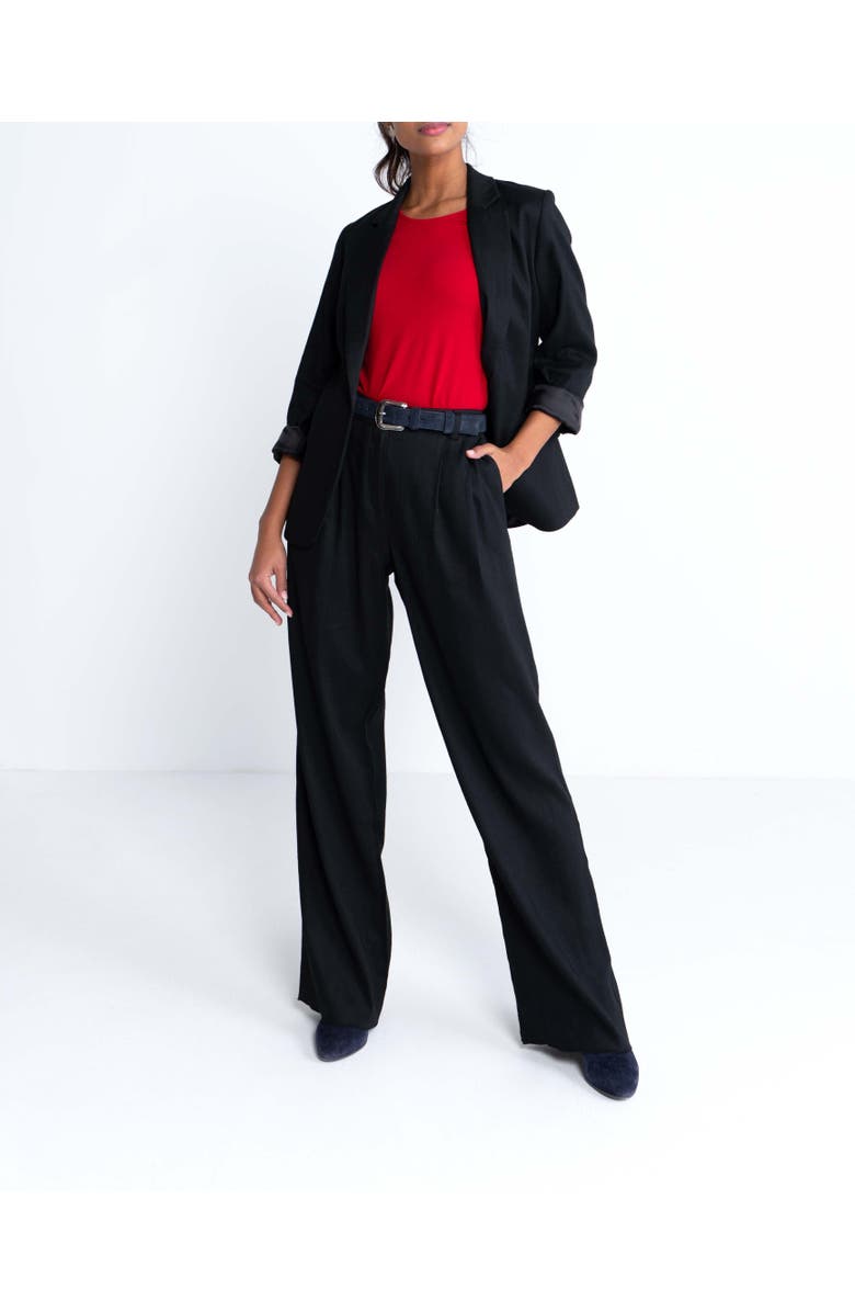 Kettlewell Iona Linen Blazer, Alternate, color, Black