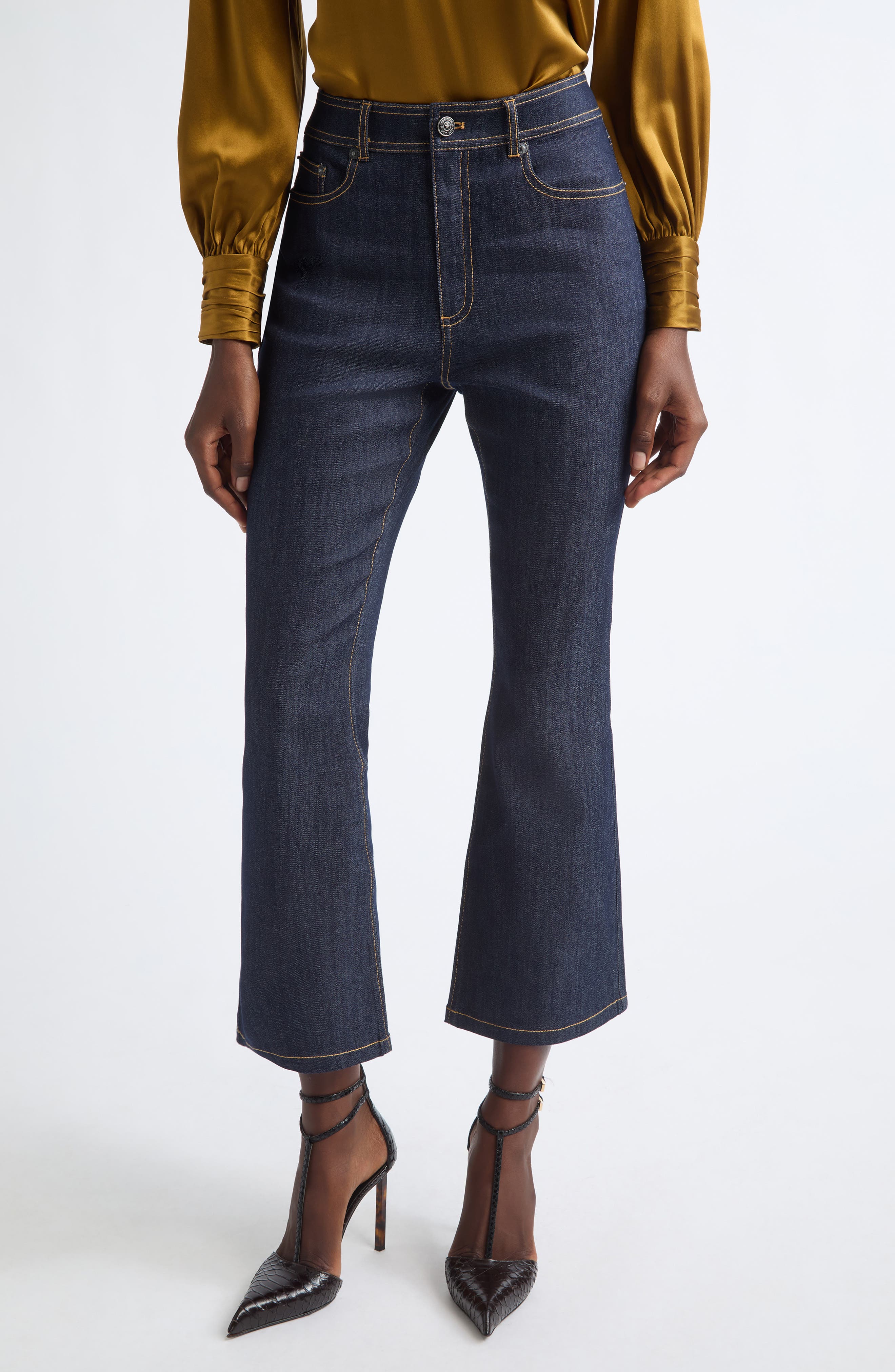 Cinq à Sept Stevie High Waist Cropped Flare Jeans (Women) | Nordstrom