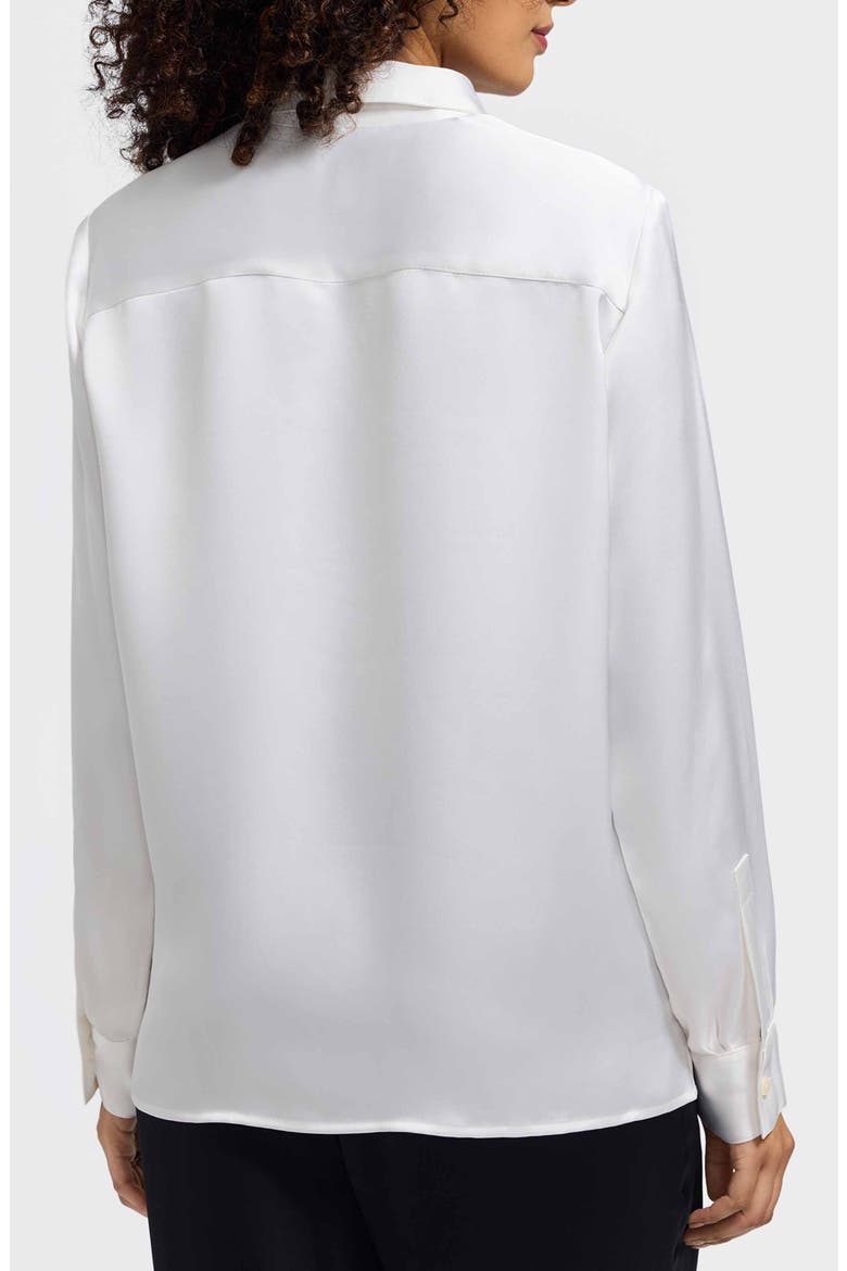 Bianca Satin Shirt, Alternate, color, ECRU