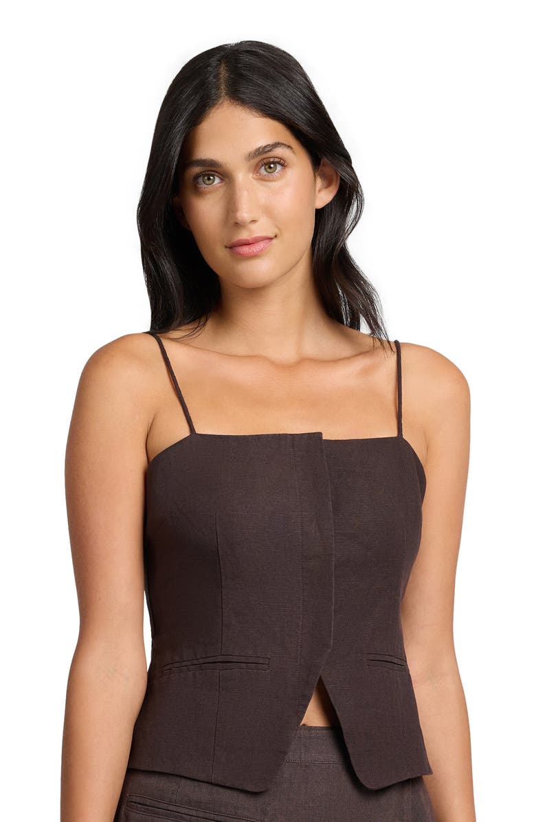 Onia Air Linen Straight Neck Top, Alternate, color, 