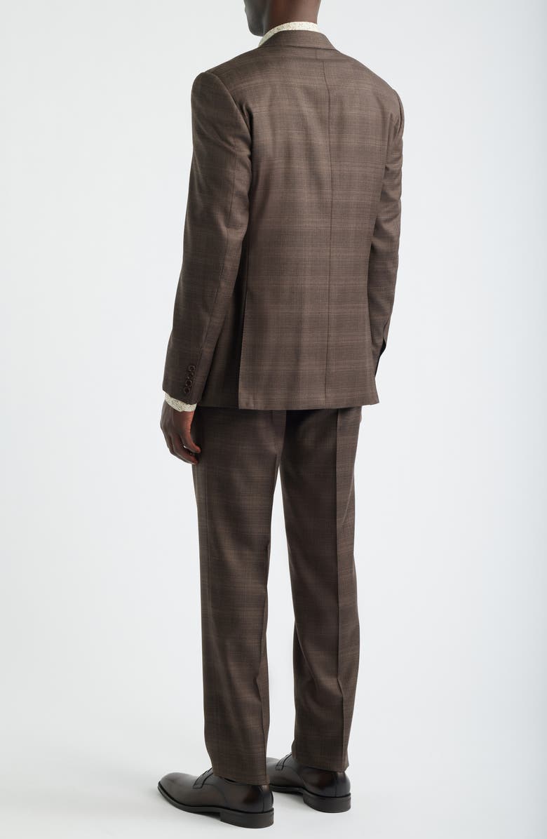 Canali Siena Regular Fit Brown Slub Wool Suit, Alternate, color, Brown
