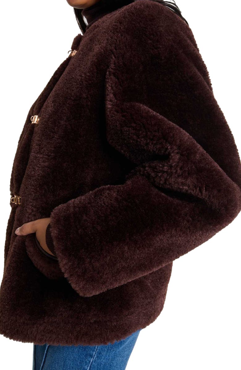 maje Short faux fur coat, Alternate, color,