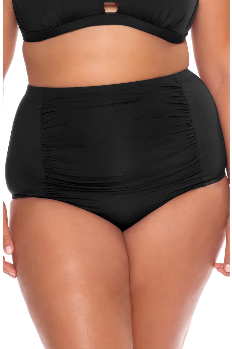 High Waist Bikini Bottoms, Main, color, BLACK