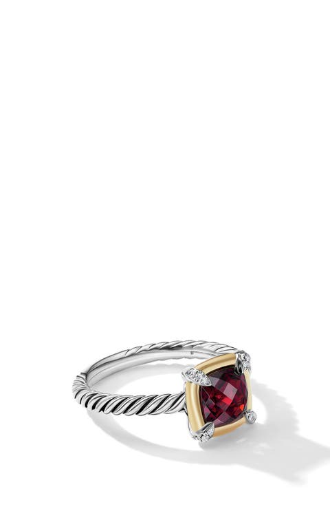 Petite Chatelaine® Ring with Semiprecious Stone and Diamonds
