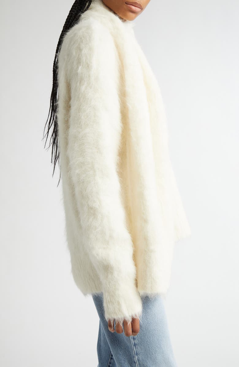 TOTEME Draped Scarf Alpaca Blend Funnel Neck Sweater, Alternate, color, Ivory