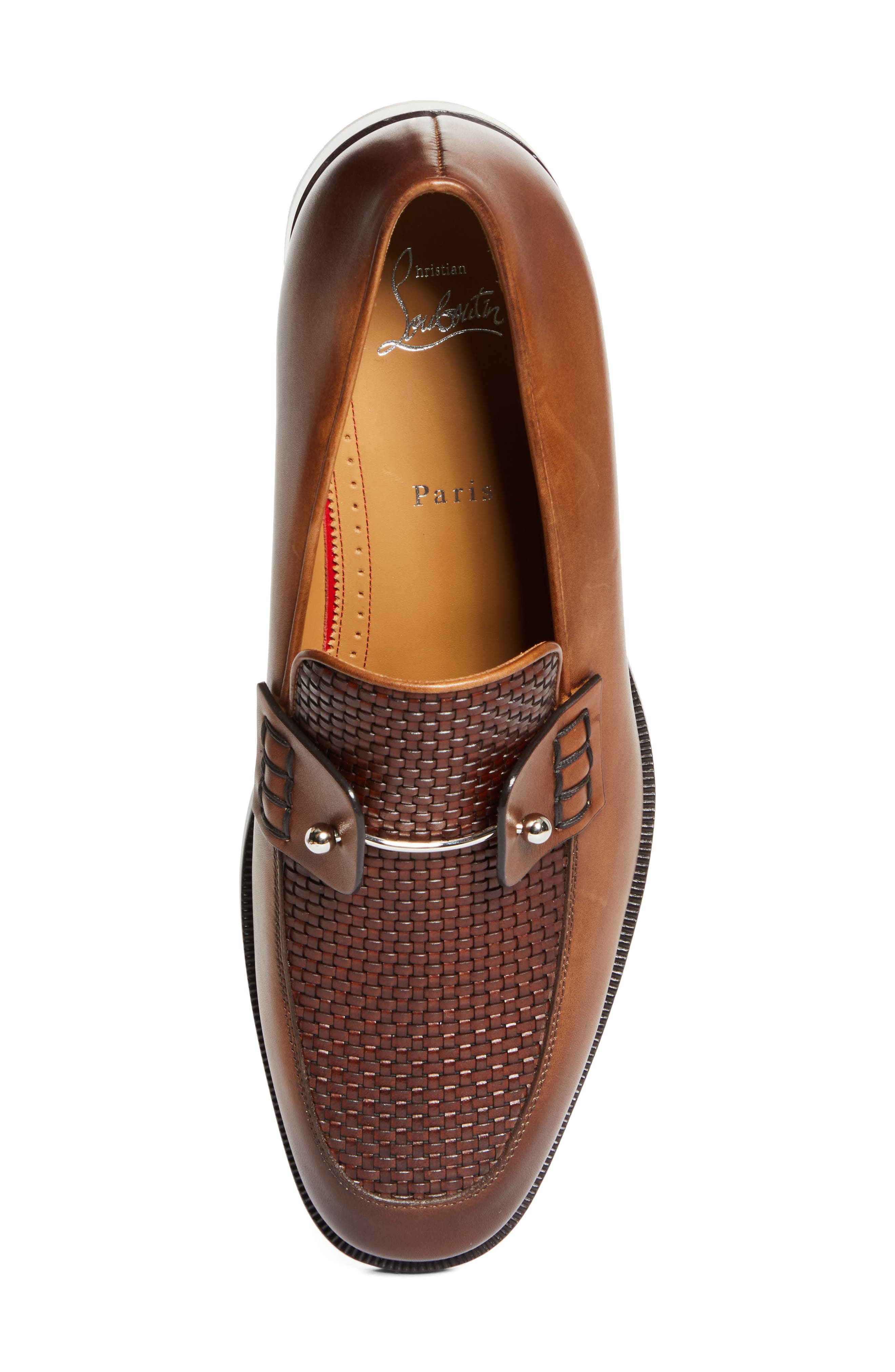 Christian Louboutin Chambelimoc Woven Loafer, Alternate, color, Bwi3-Havane