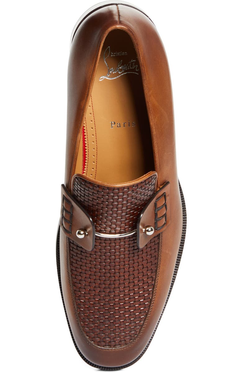 Christian Louboutin Chambelimoc Woven Loafer, Alternate, color, Bwi3-Havane