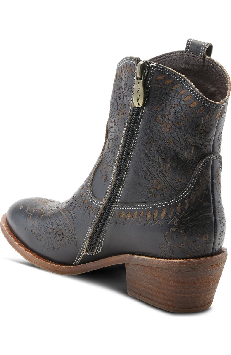 L'Artiste by Spring Step Galop Embossed Floral Leather Bootie, Alternate, color,