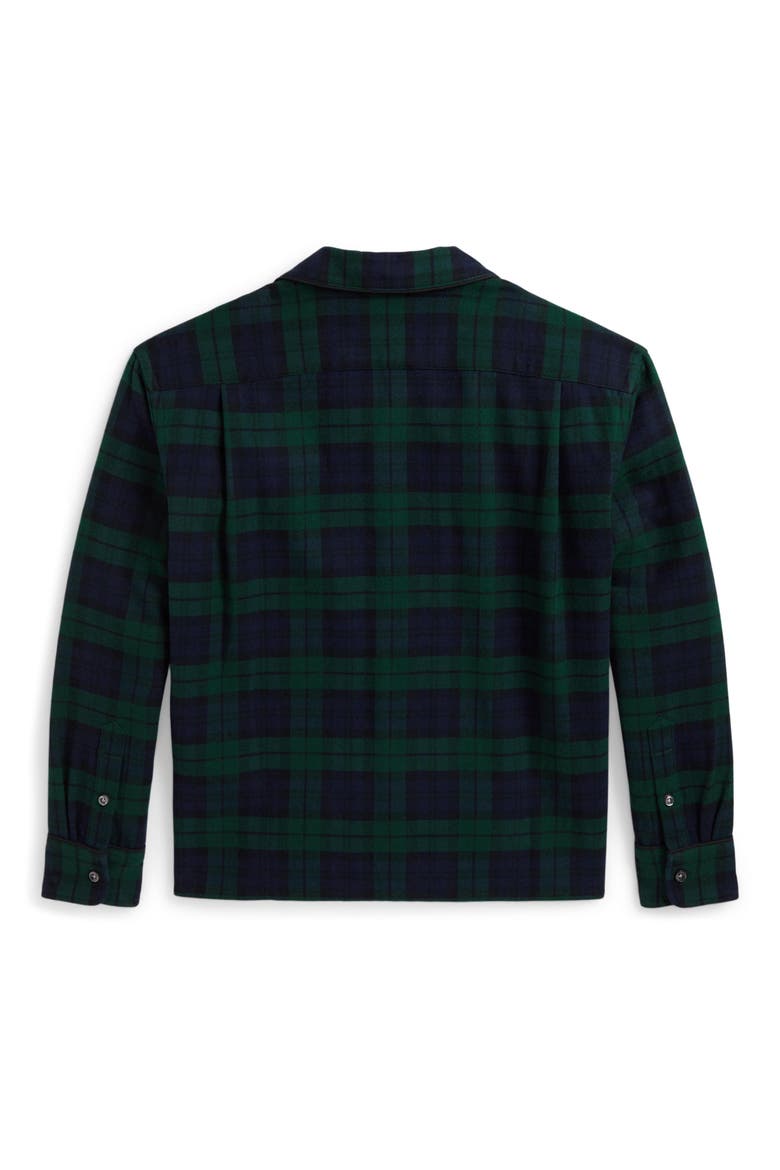 Kids' Plaid Big Flannel Shirt, Alternate, color, NAVY GREEN