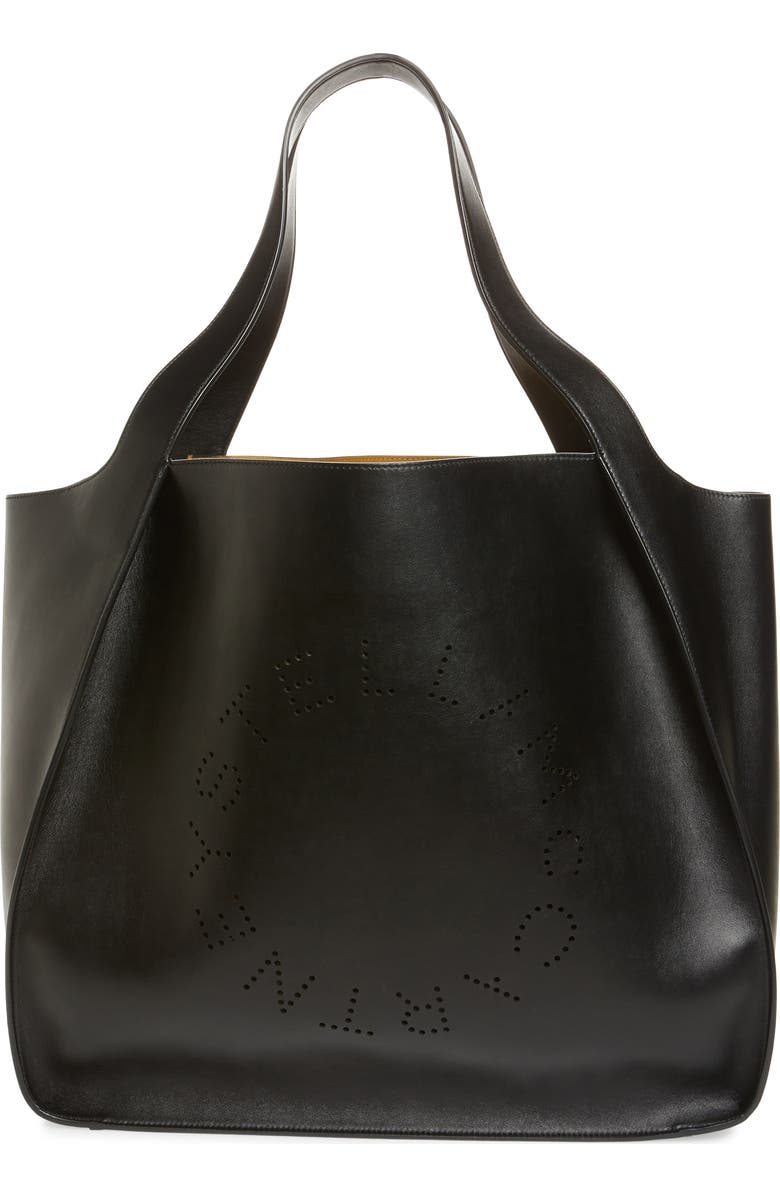 Stella McCartney Extra Large Perforated Logo Faux Leather Tote, Main, color,