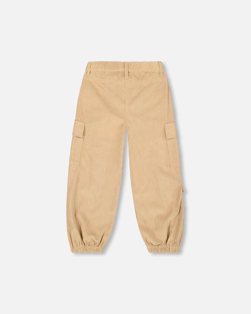 Deux Par Deux Parachute Corduroy Pants With Cargo Pockets In Neutral