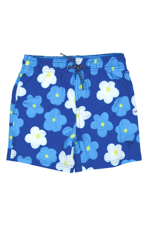 Kids' Daisy Print UPF 50+ Swim Trunks (Toddler & Little Kid)