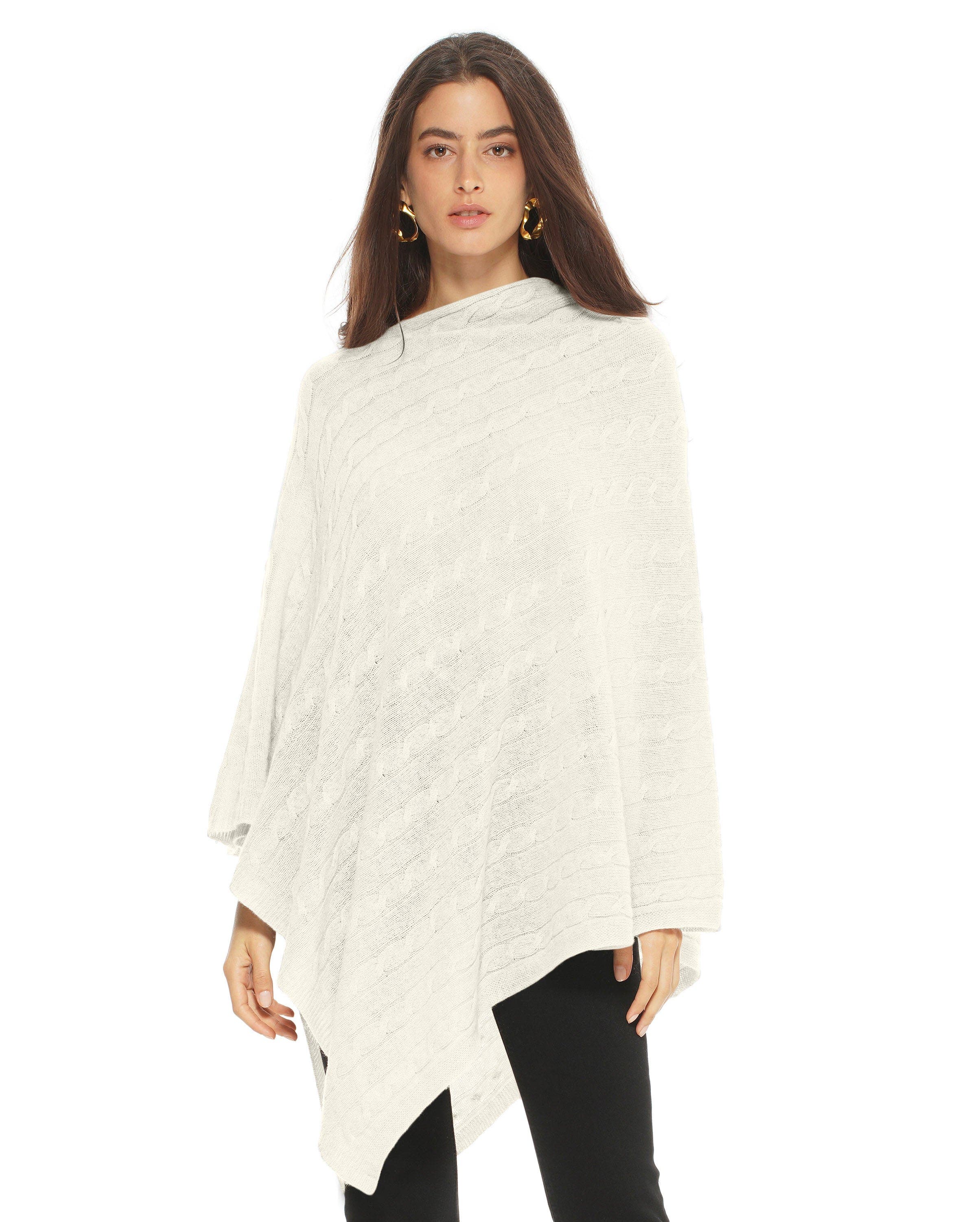 white poncho shawl