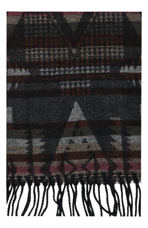 Vince Camuto Feathersoft Geometric Jacquard Wrap Scarf In Black
