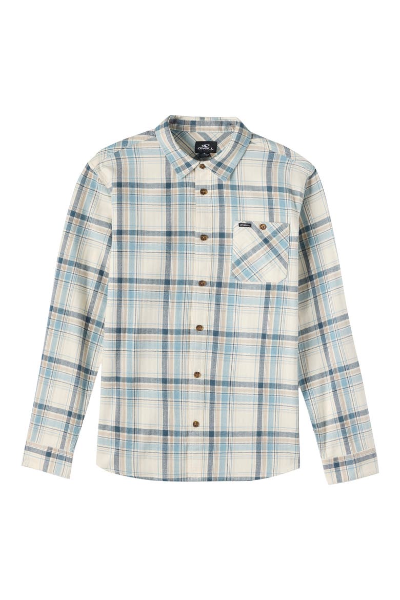 Kids' Redmond Plaid Flannel Button-Up Shirt, Main, color, CREAM