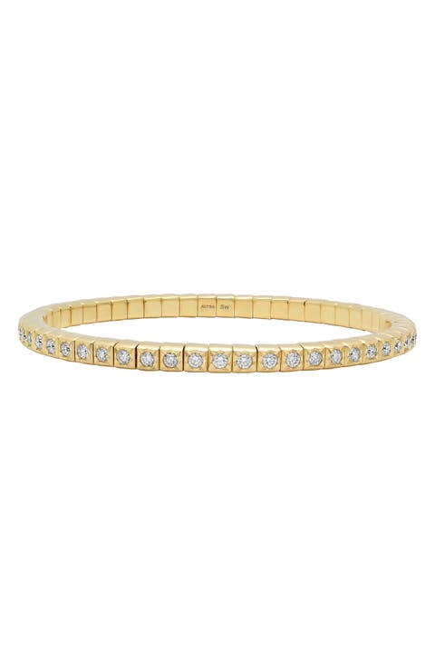 Dujour 18k Gold Diamond Stretch Bracelet