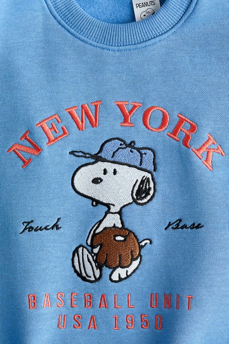 Printed Sweatshirt, Alternate, color, Blue/Snoopy