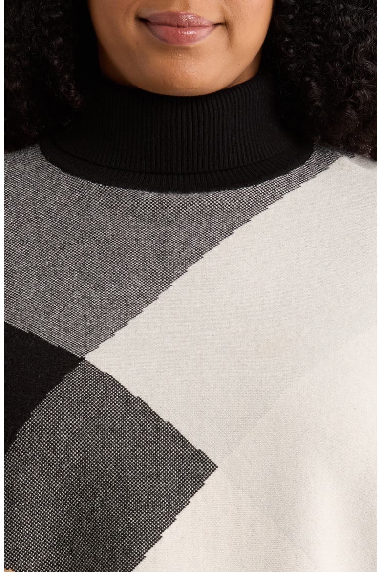 Jacquard Turtleneck Sweater, Alternate, color, CAFE AU LAIT MULTI