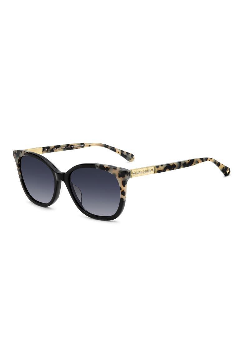 seline 54mm rectangular sunglasses, Alternate, color, BLACK IVORY HAVANA/ DARK GREY