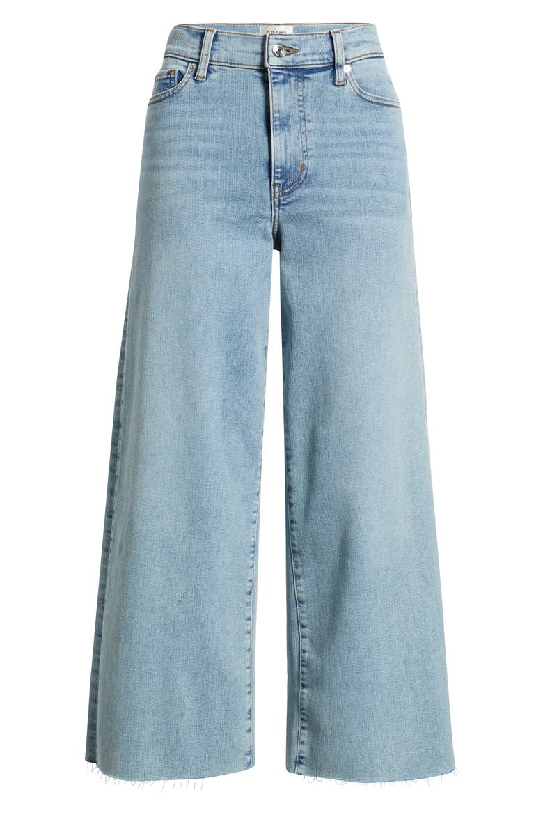 Le Slim Palazzo Raw Hem High Waist Crop Wide Leg Jeans, Alternate, color, SPRINGS RAW AFTER