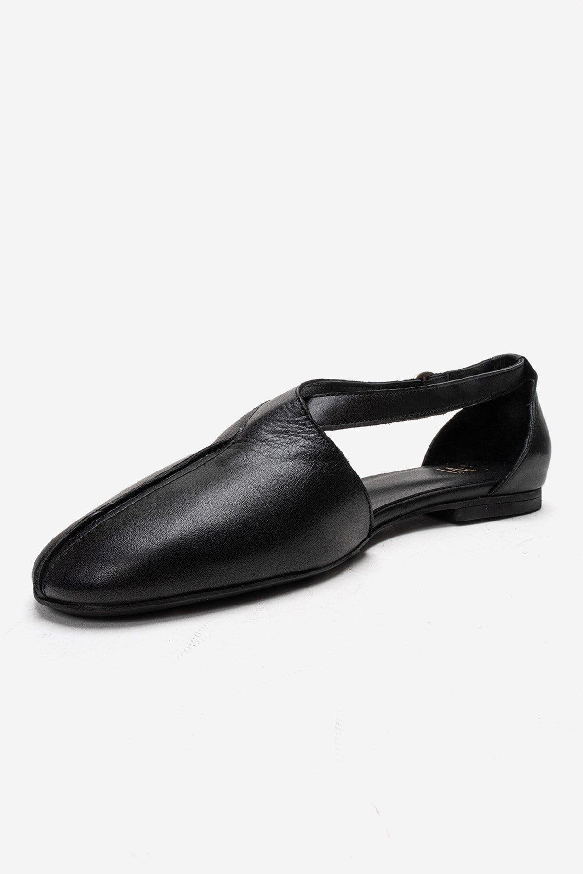 Forever & Always Shoes Fable Leather Side Cut Ballet Flat, Alternate, color, Black