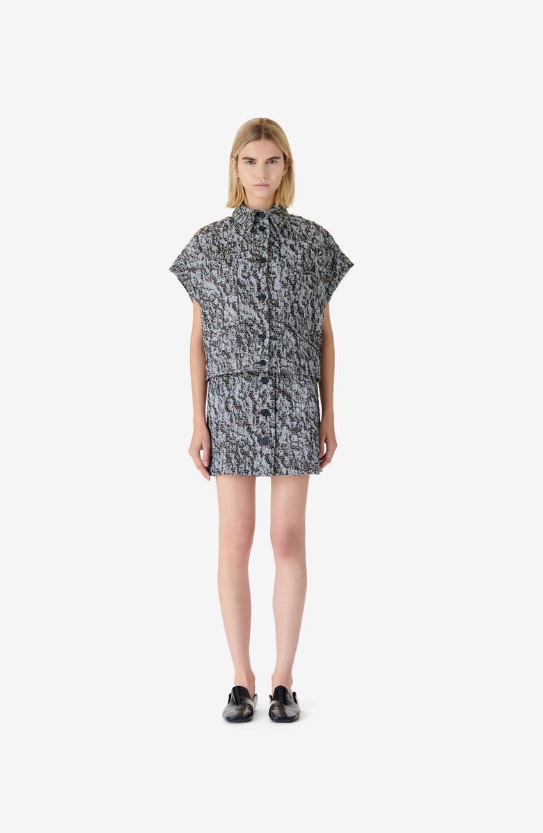 IRO Estel Cap Sleeve Tweed Vest, Main, color, Mixed Brown