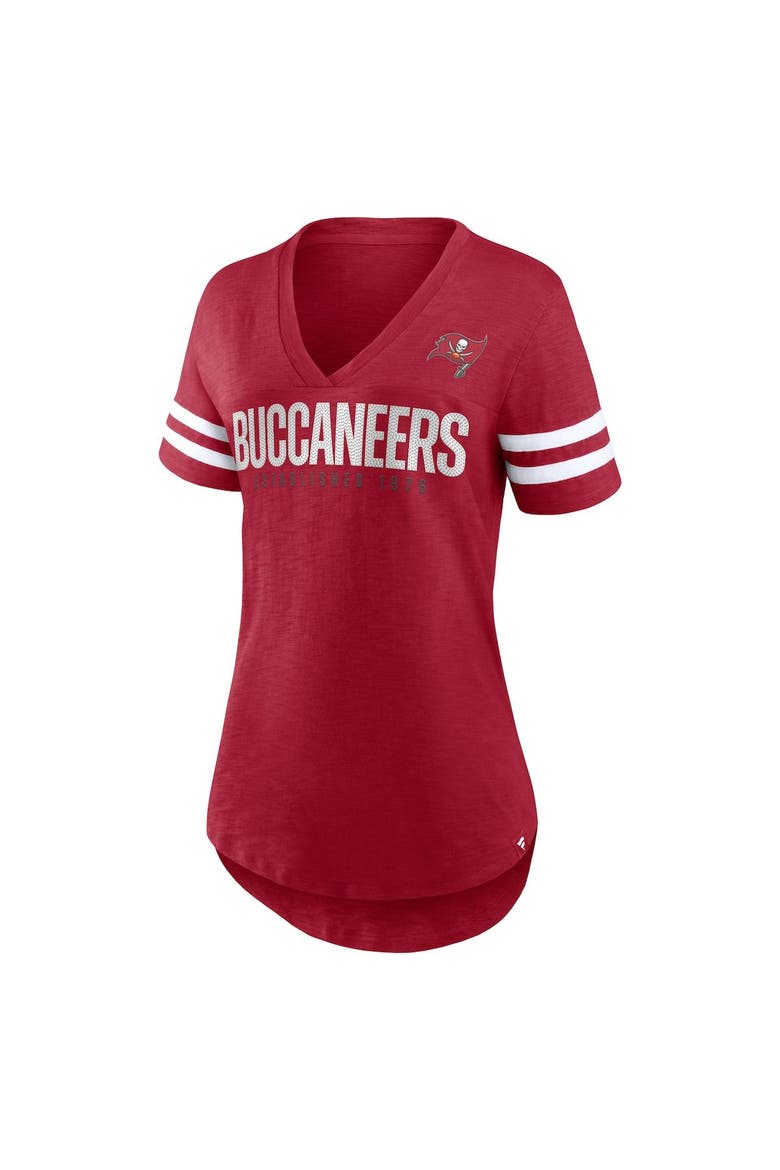 Women's Fanatics Branded Red Tampa Bay Buccaneers Speed Tested V-Neck T-Shirt, Alternate, color, Red