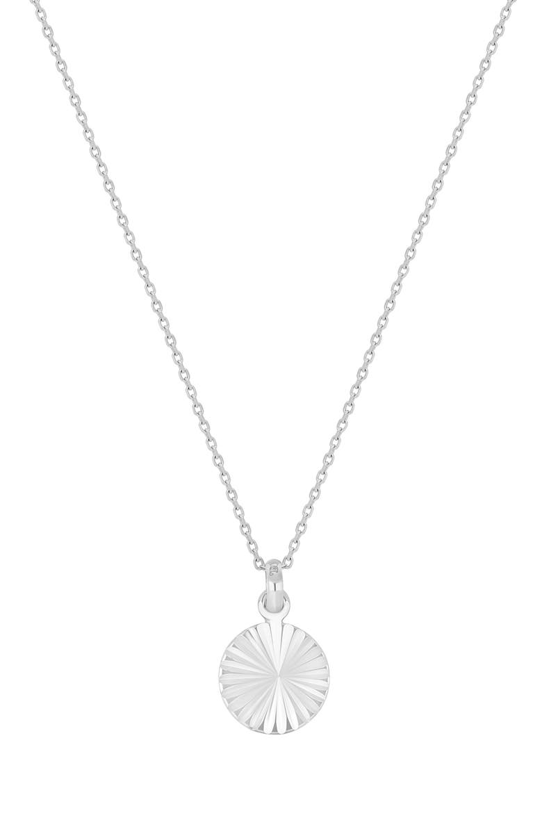 14K Gold Fluted Disc Pendant Necklace, Main, color, 14K WHITE GOLD