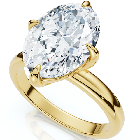 Certified 3ct Oval Gorgia Solitaire Diamond Engagement Ring 14k Gold Lab Grown