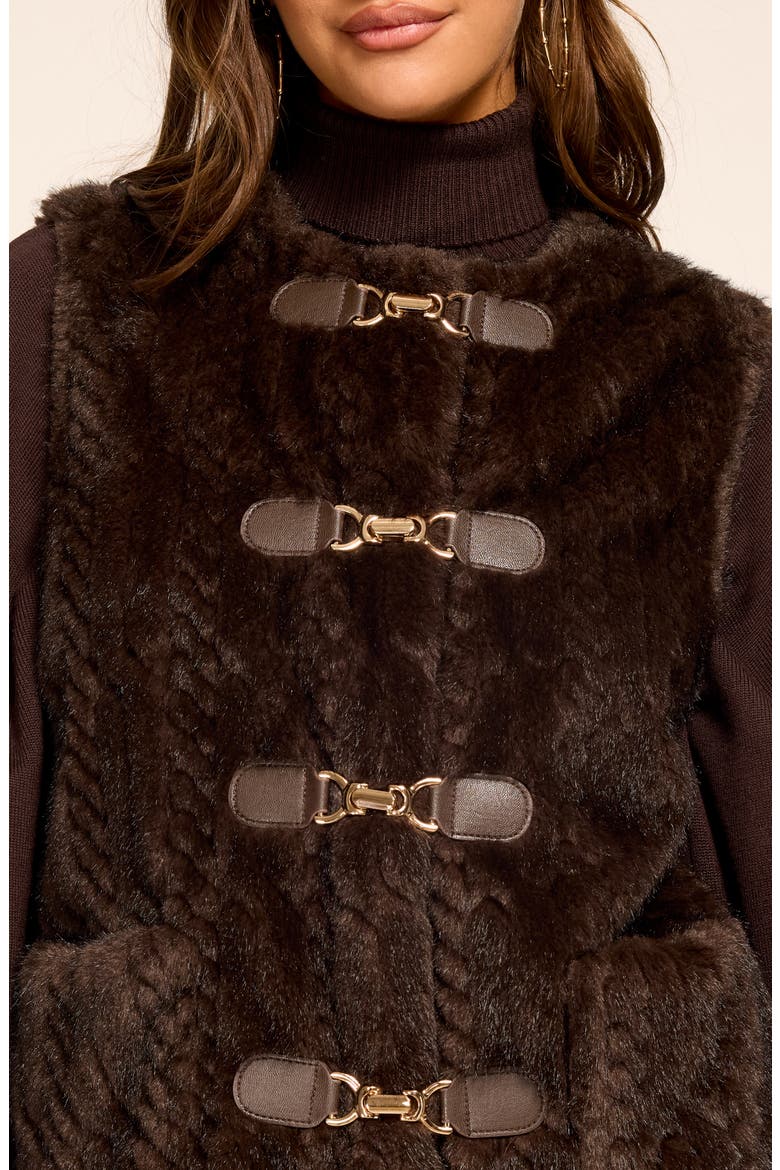 Minnie Faux Fur Vest, Alternate, color, HERITAGE BROWN
