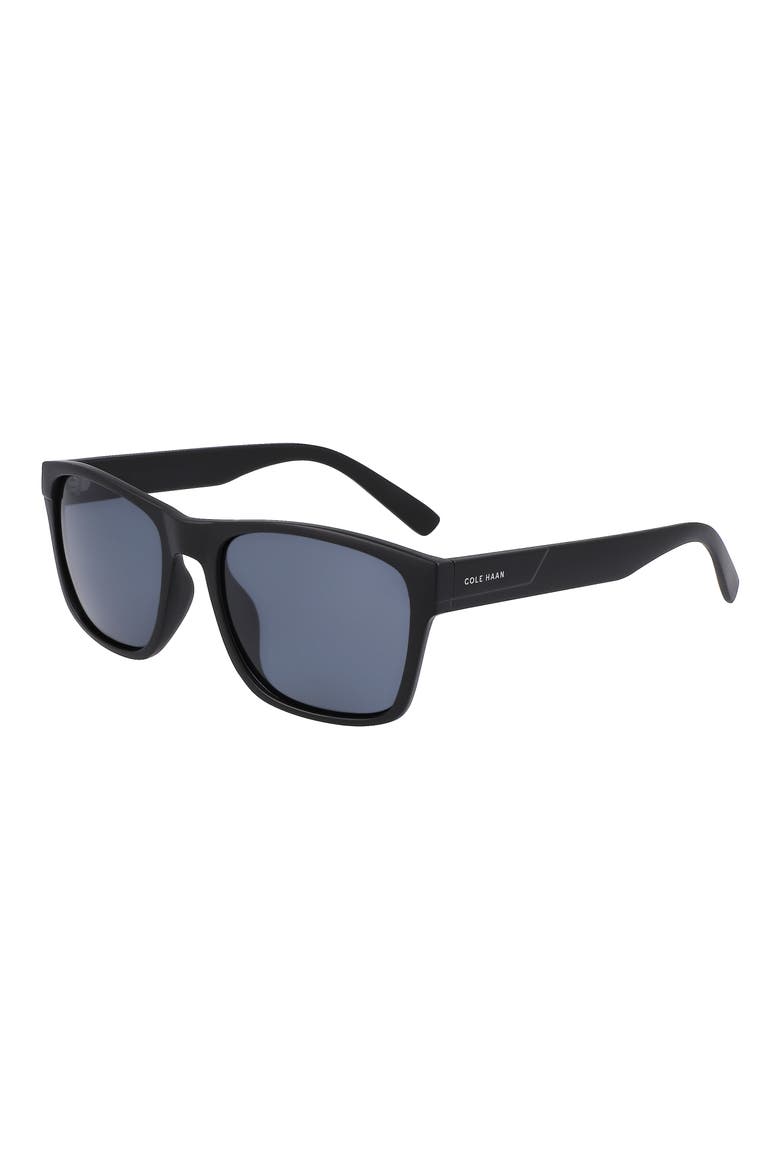 55mm Polarized Square Sunglasses, Alternate, color, BLACK