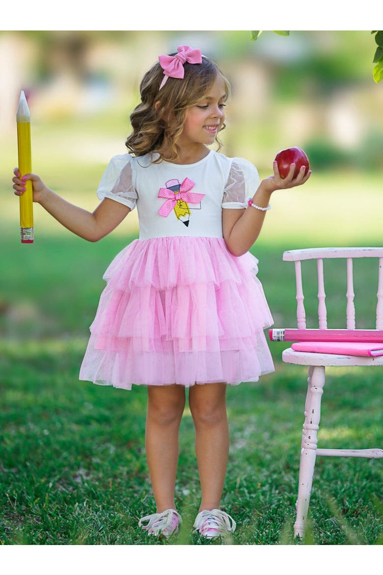 Brainy Ballerina Layered Tutu Dress, Alternate, color, White