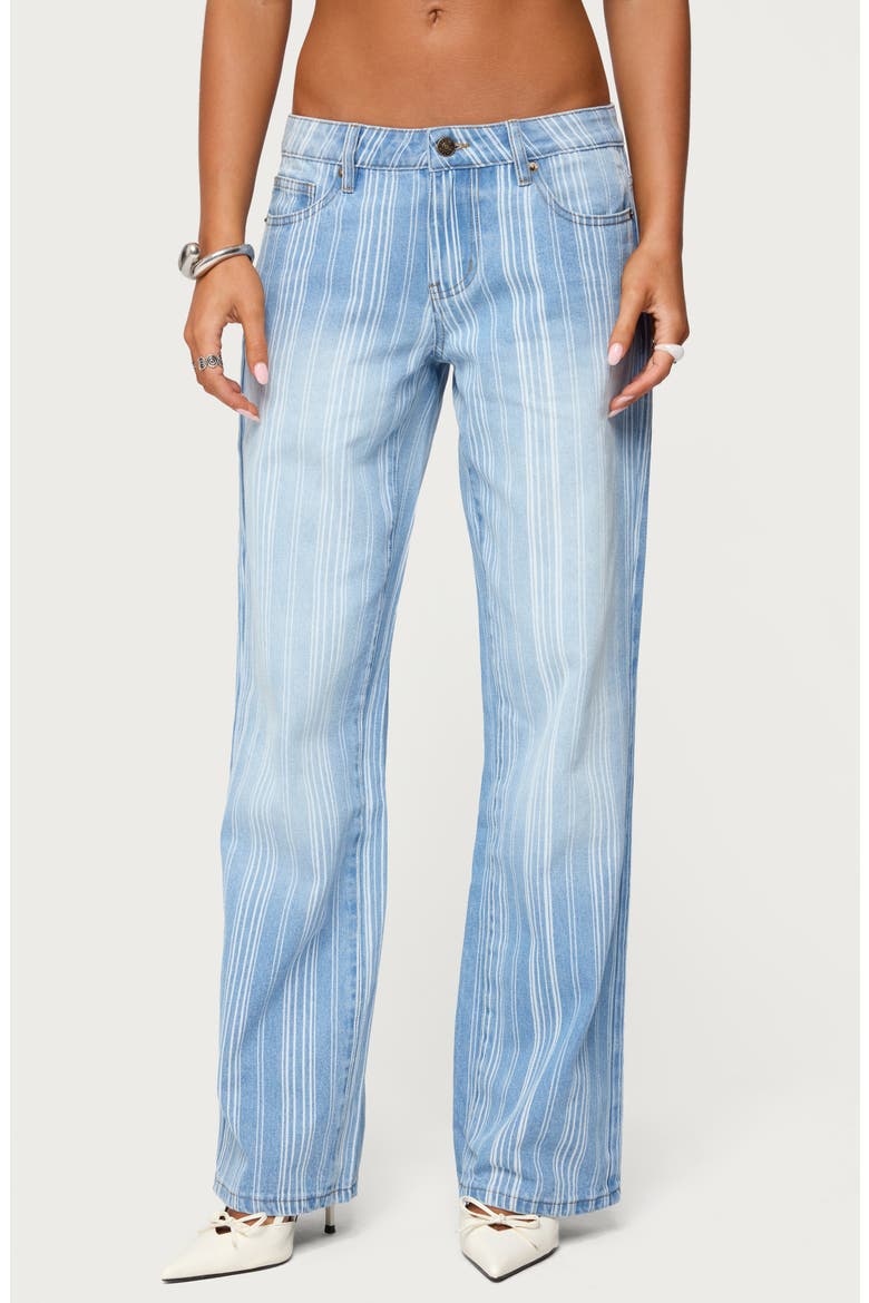 Tera Stripe Low Rise Jeans, Main, color, BLUE-WASHED