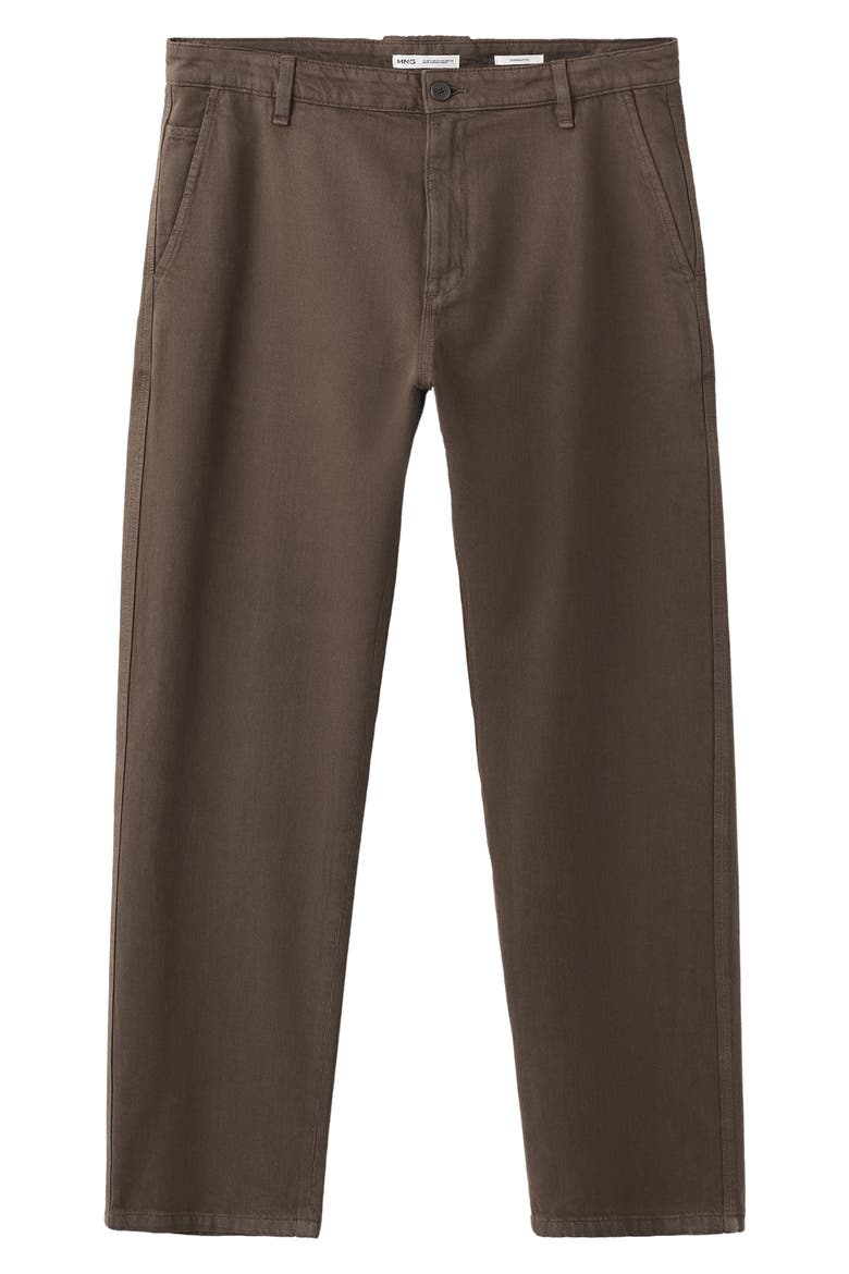 Relaxed Fit Cotton & Linen Jeans, Main, color, BROWN