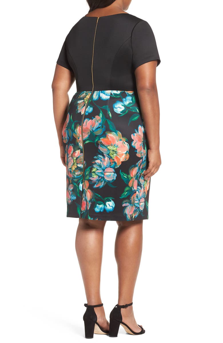 Adrianna Papell Floral Print Sheath Dress, Alternate, color,